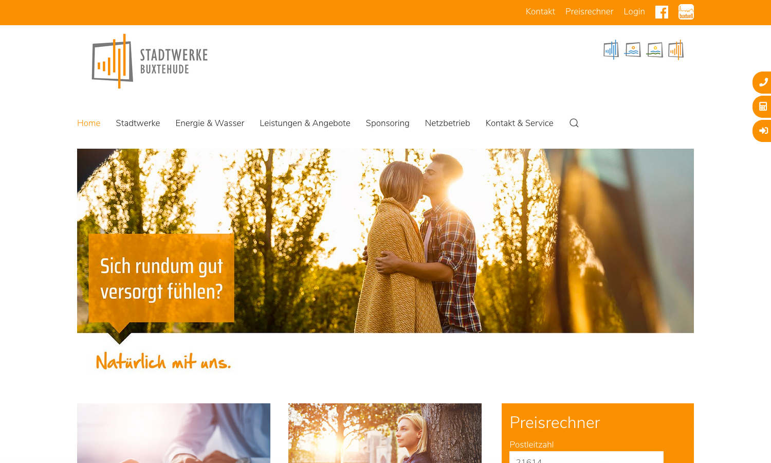 Webseite Stadtwerke Buxtehude