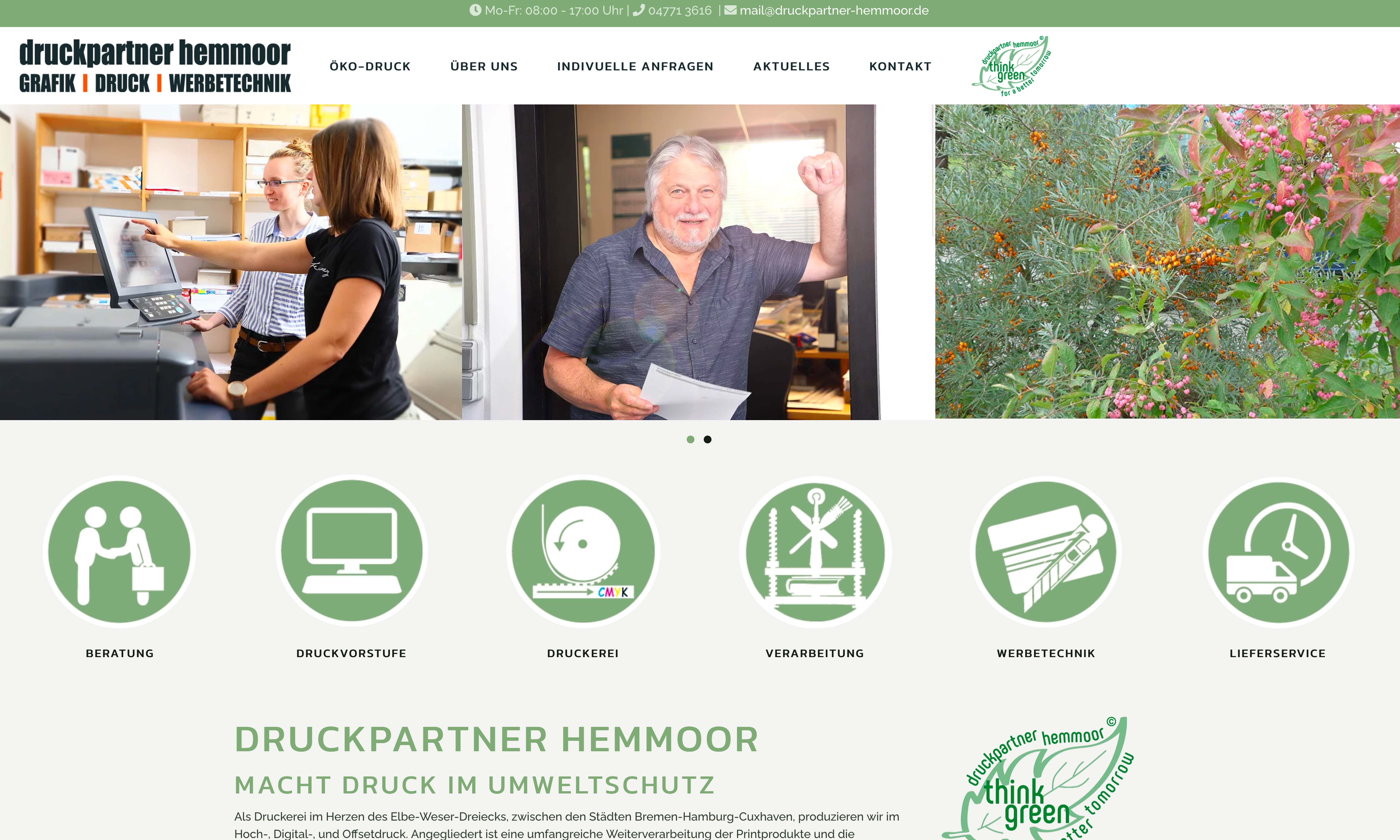 Webseite Druckpartner Hemmoor